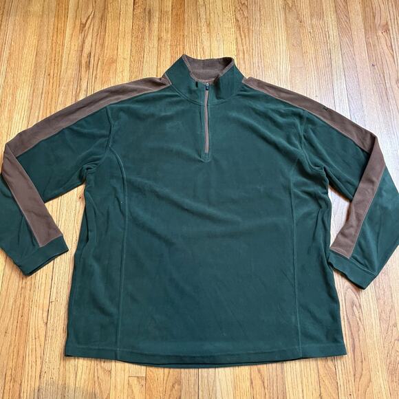 Dri Duck DDX Fleece Mens XL Quarter Zip Pullover Jacket Green Brown Shirt - Picture 1 of 8